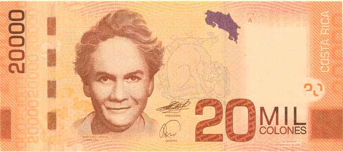 Costa Rica - 20,000 Colones - P-278 - 2009 dated Foreign Paper Money